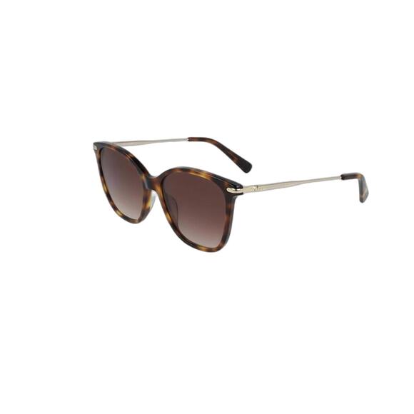 NEW Longchamp Havana Sunglasses Cay Eye Tortoise & Gold (LCXX045) - Picture 1 of 5